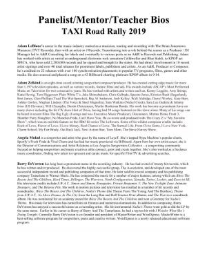 Panelist/Mentor/Teacher Bios TAXI Road Rally 2019
