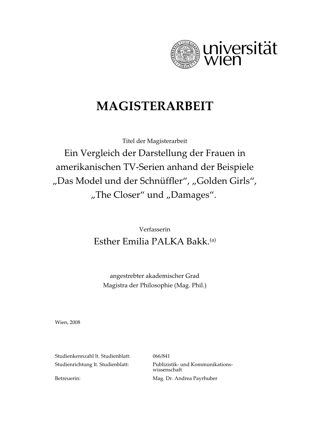 Magisterarbeit