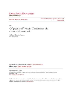 Of Green Stuff Woven: Confessions of a Conservationist Cleric Cathleen Chittenden Bascom Iowa State University