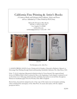 California Fine Printing & Artist's Books