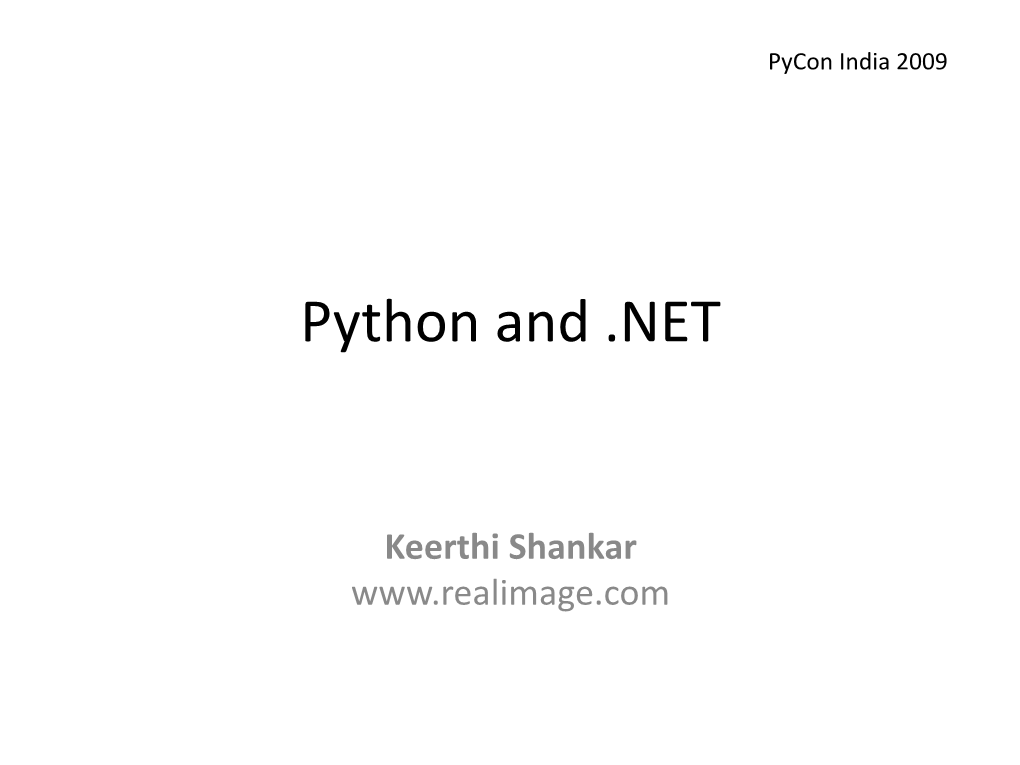 Python and .NET