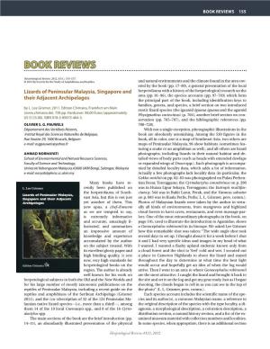 PAUWELS, O.S.G. & NORHAYATI, A. 2012. Book Review. Lizards of Peninsular Malaysia, Singapore and Their Adjacent