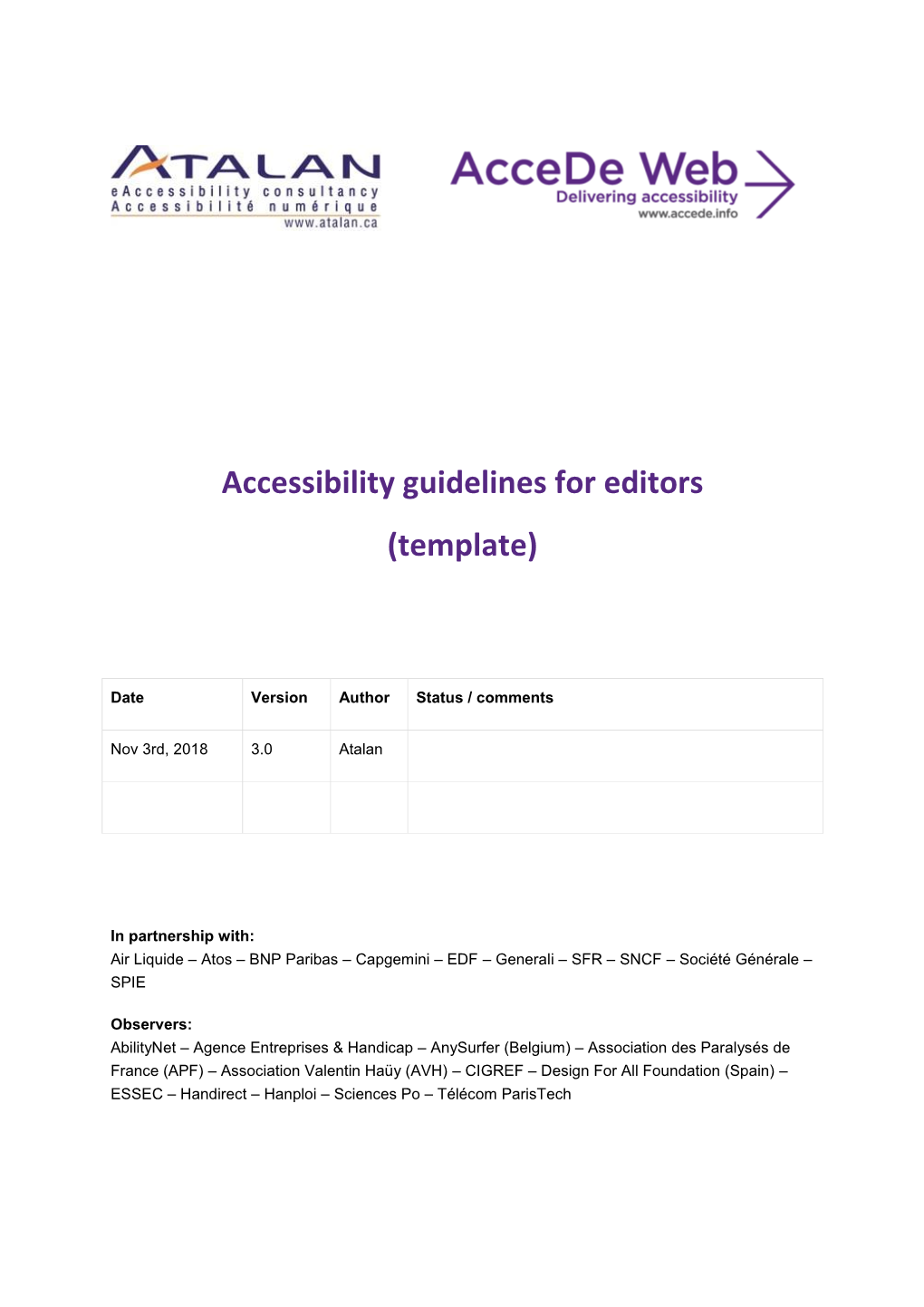 Accessibility Guidelines for Editors (Template)