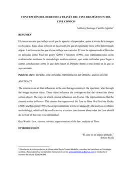 Concepción Del Derecho a Través Del Cine Dramático Y Del Cine Cómico