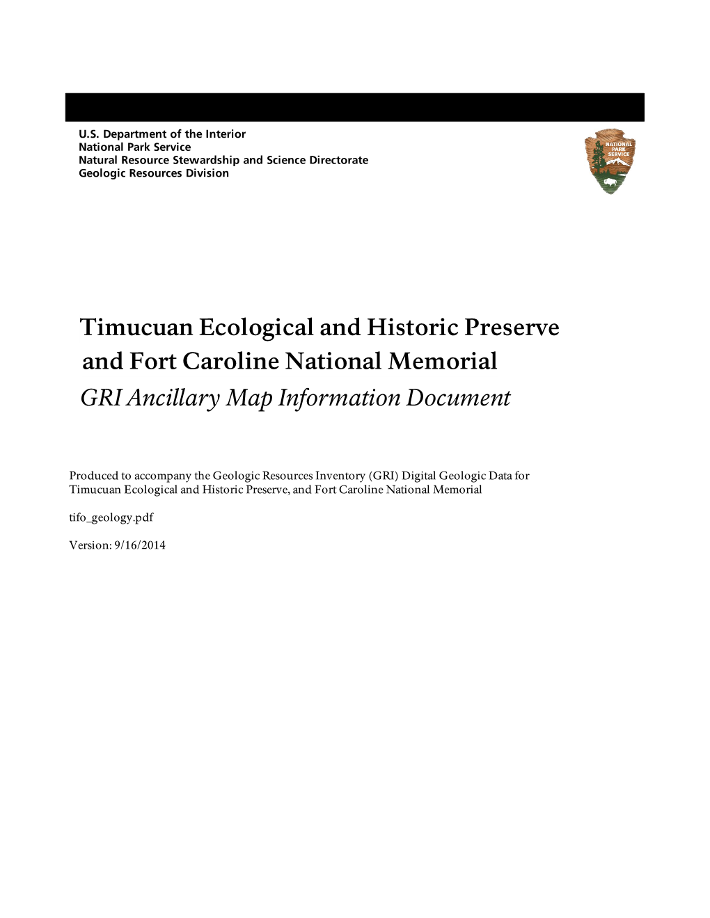 Geologic Resources Inventory Map Document for Timucuan Ecological and Historic Preserve and Fort Caroline National Memorial