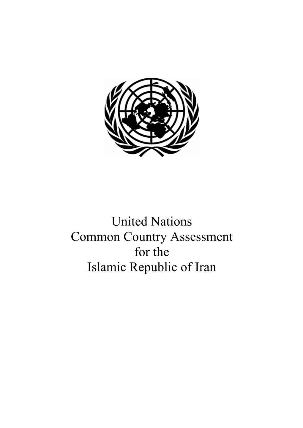 Common Country Assessment Document of Islamic Republic of Iran