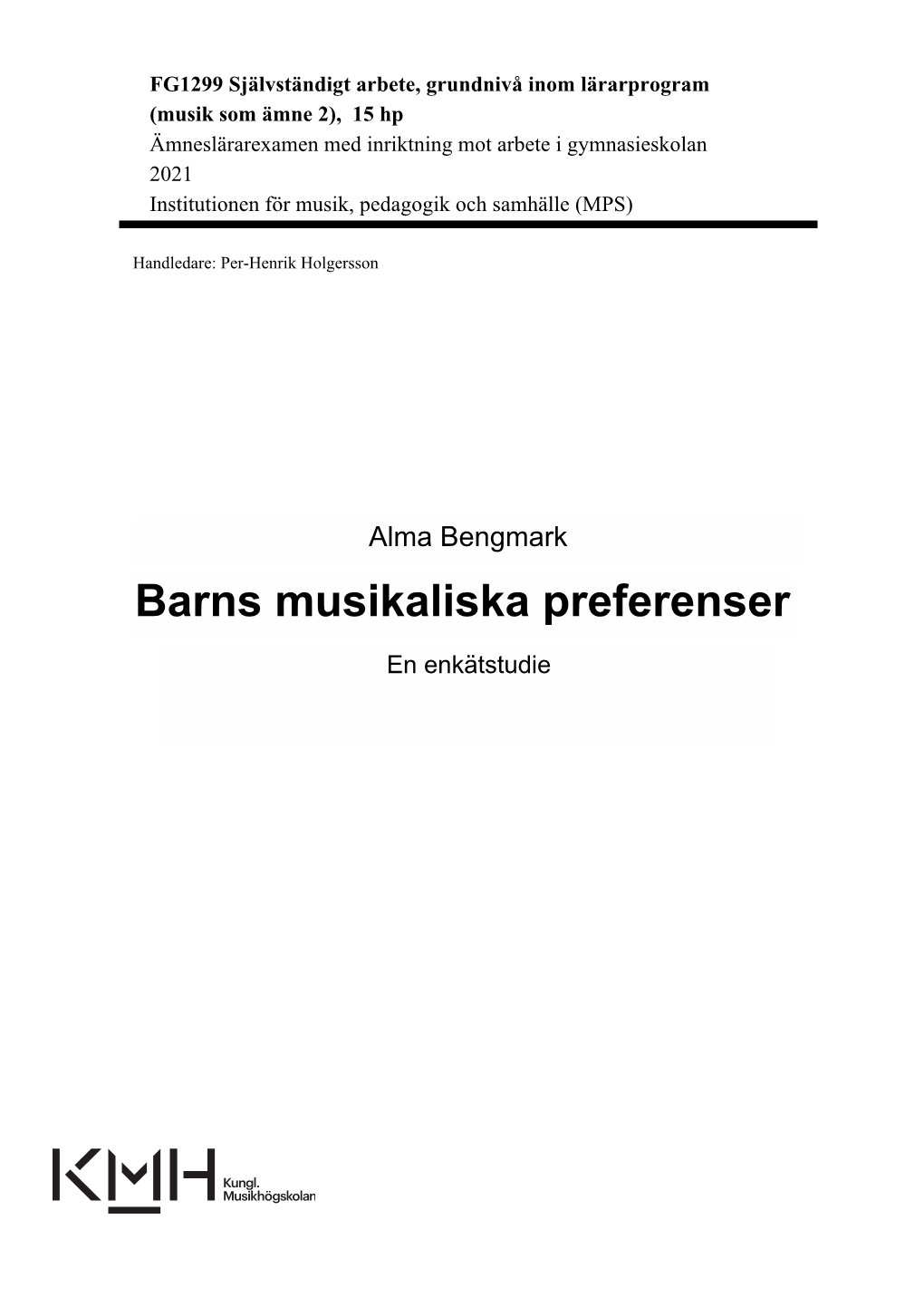 Barns Musikaliska Preferenser