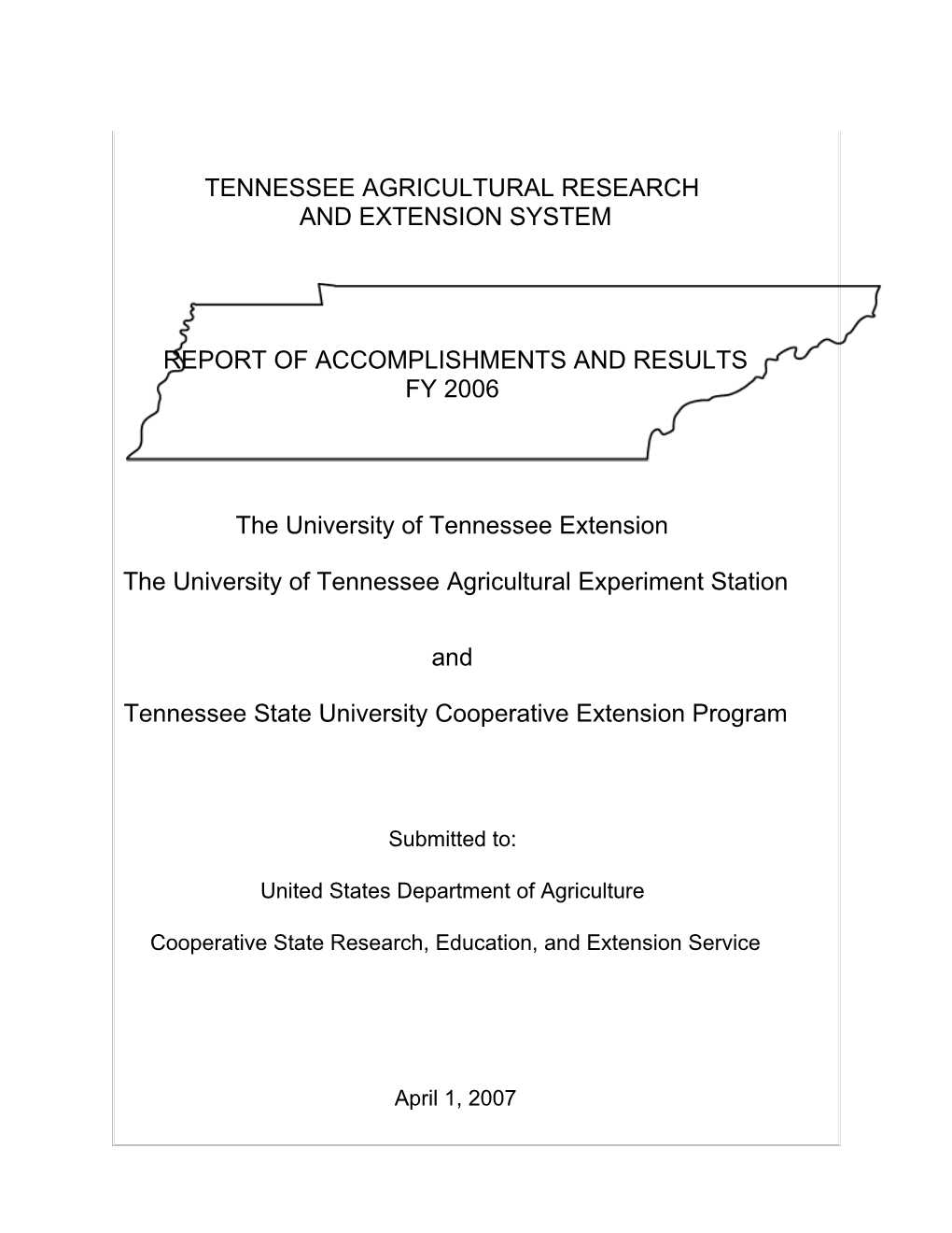 Tennessee Agricultural Research