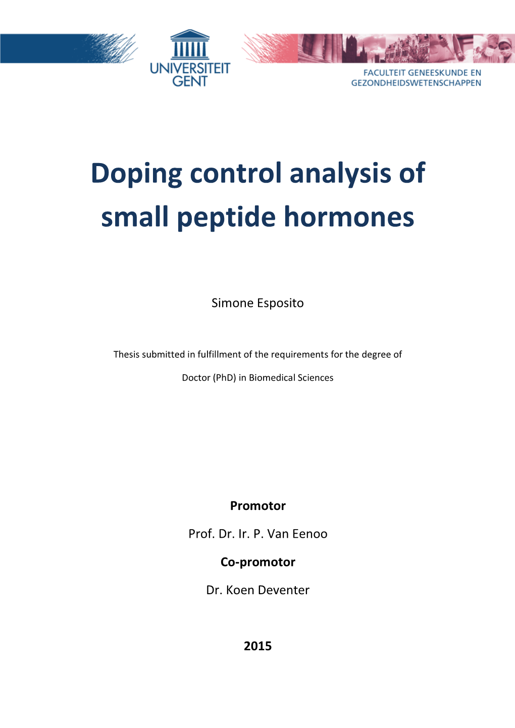Doping Control Analysis of Small Peptide Hormones