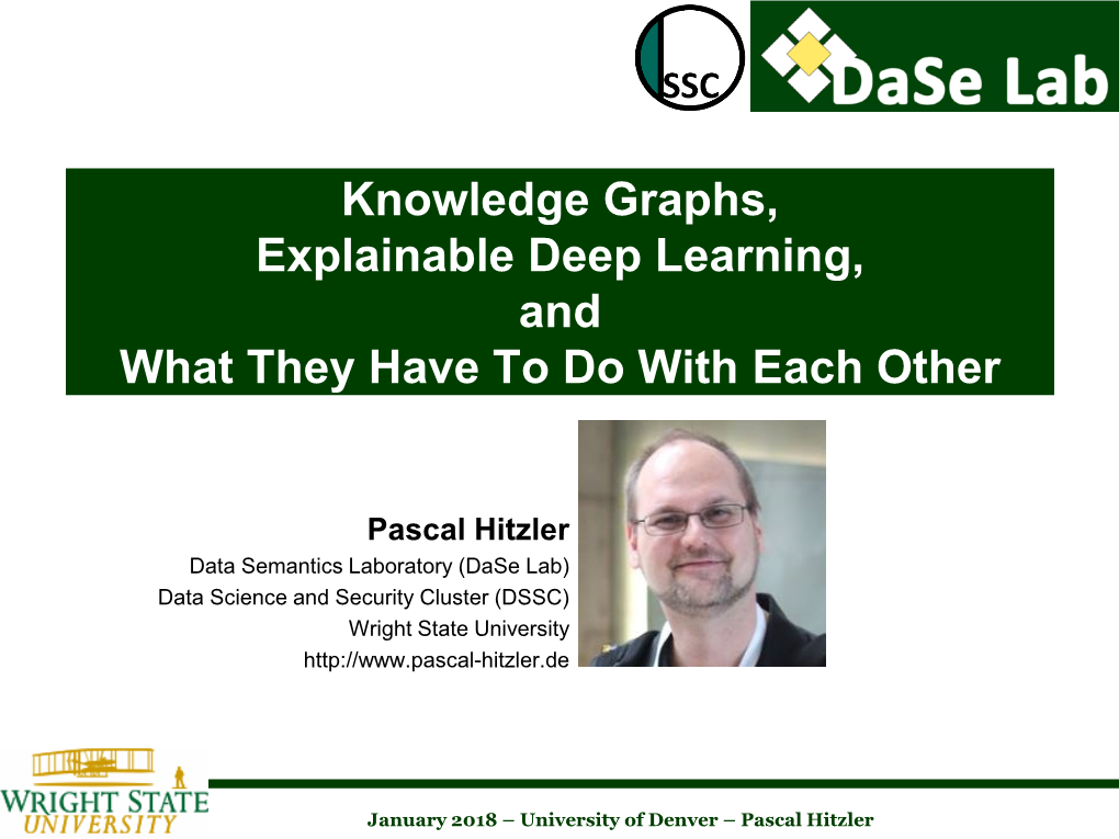 Knowledge Graphs, Explainable Deep Learning, and What They Have to Do with Each Other