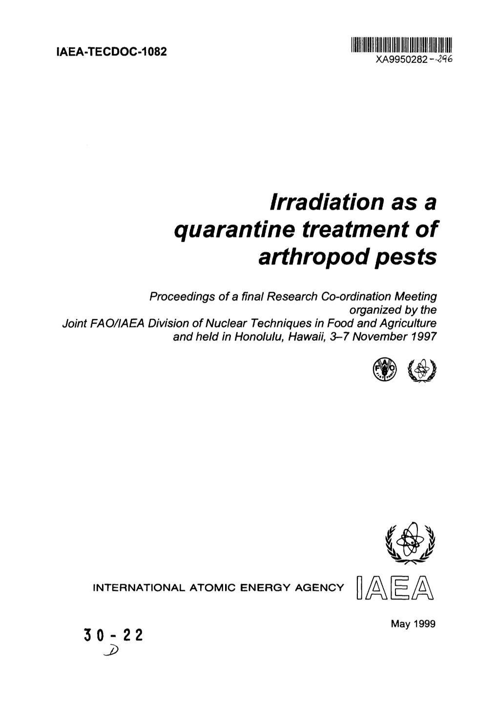 Irradiation As a Quarantine Treatment of Arthropod Pests