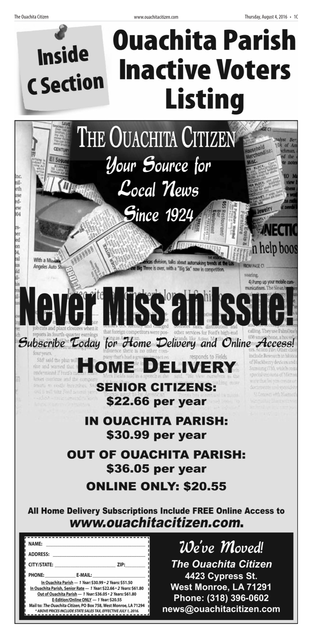 The Ouachita Citizen Thursday, August 4, 2016 • 1C