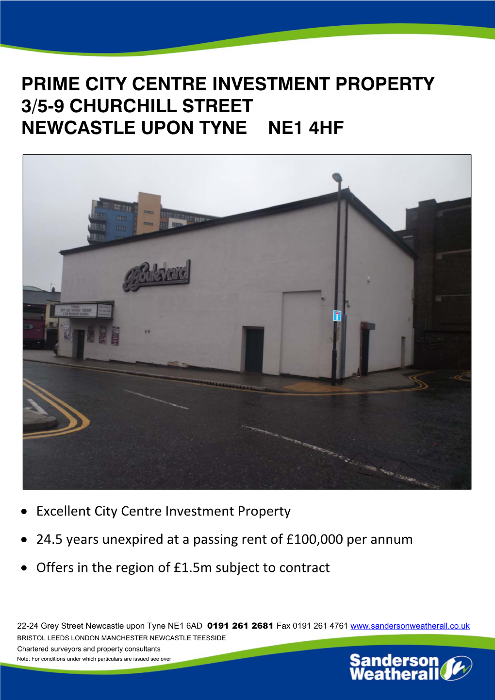 Prime City Centre Investment Property 3/5-9 Churchill Street Newcastle Upon Tyne Ne1