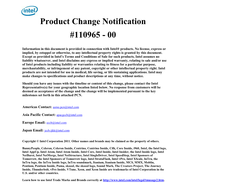 Product Change Notification #110965