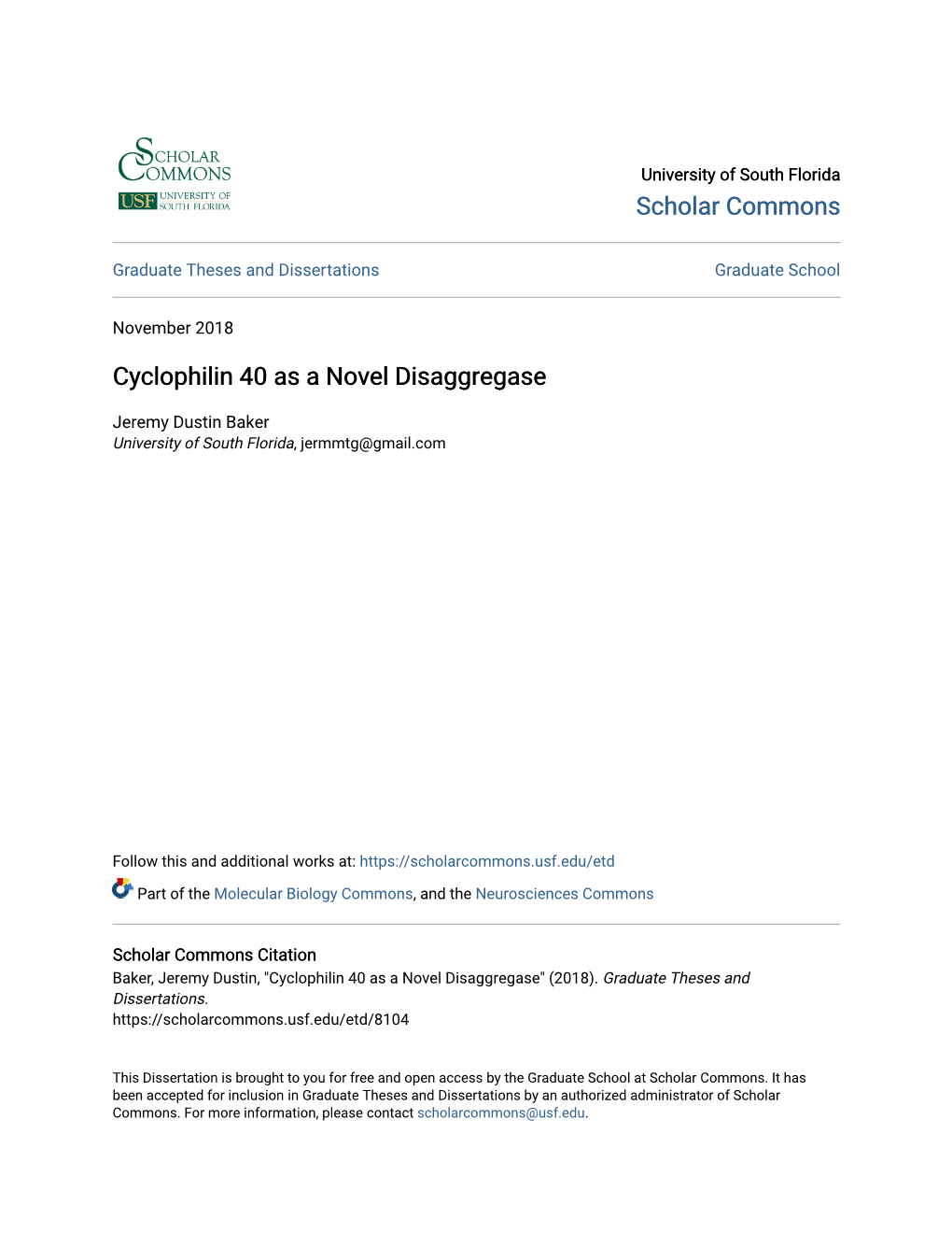 Cyclophilin 40 As a Novel Disaggregase