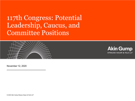 Potential Leadership, Caucus, and Committee Positions