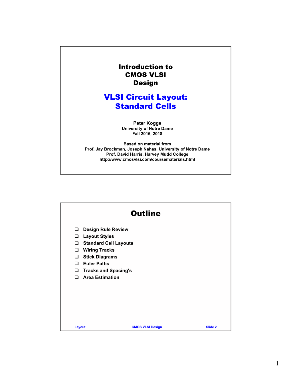 VLSI Circuit Layout: Standard Cells Outline