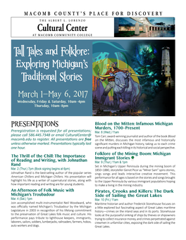 Cultural Center Tall Tales and Folklore: Exploring Michigan's
