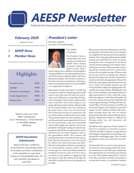 February 2020 AEESP Newsletter