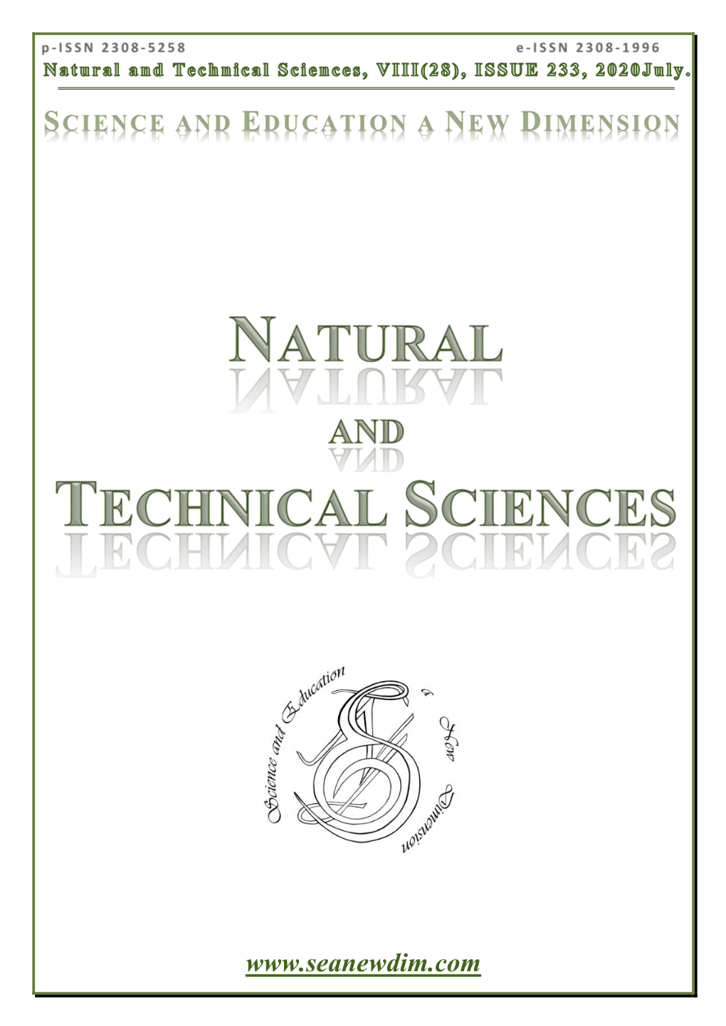 Technical Sciences, VIII(28), Issue: 233, 2020 July