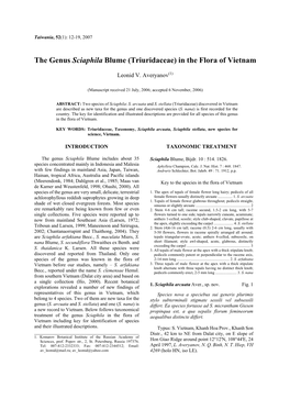 The Genus Sciaphila Blume (Triuridaceae) in the Flora of Vietnam