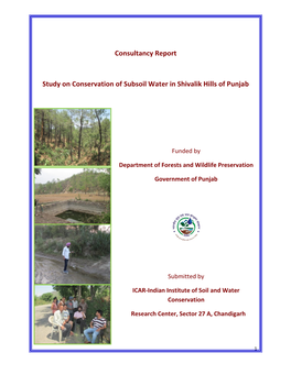 Consultancy Report Study on Conservation of Subsoil Water In