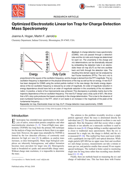 J. A. Hogan, M. F. Jarrold, Optimized Electrostatic Linear Ion Trap For
