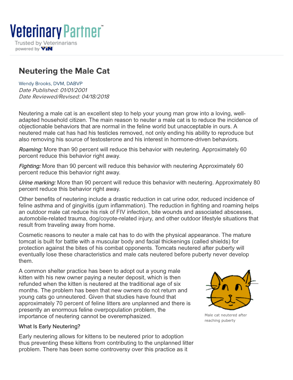 Neutering the Male Cat