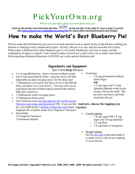How to Make the World's Best Blueberry Pie!