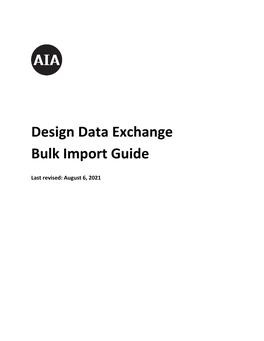 Design Data Exchange Bulk Import Guide
