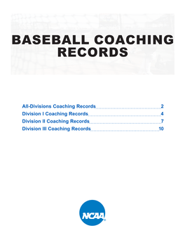 Baseball Coaching Records