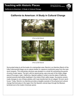 Californio to American: a Study in Cultural Change