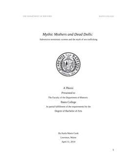 Mythic Mothers and Dead Dolls: Subversive Terministic Screens and the Myth of Sex Trafficking