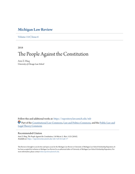 The People Against the Constitution, 116 Mich
