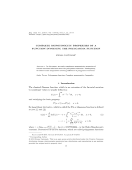 Complete Monotonicity Properties of a Function Involving the Polygamma Function