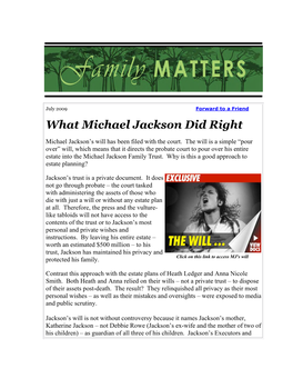 What Michael Jackson Did Right