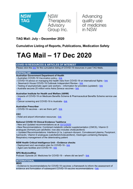 TAG Mail – 17 Dec 2020