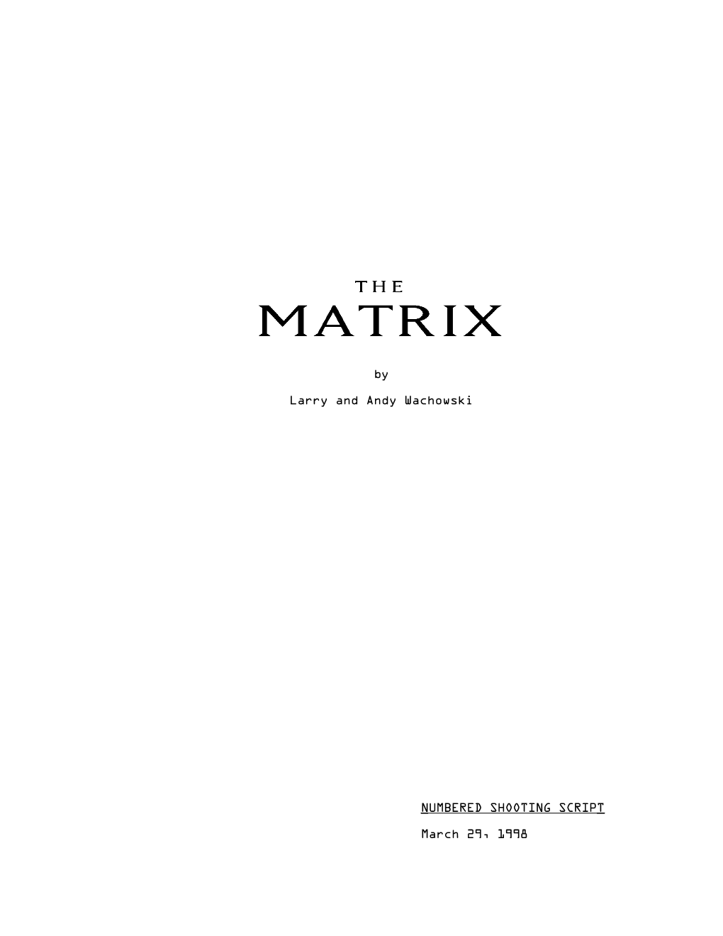 The Matrix – Entire Screenplay.Pdf