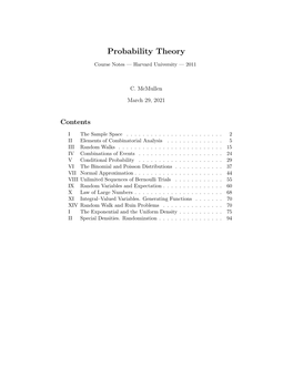 Probability Theory