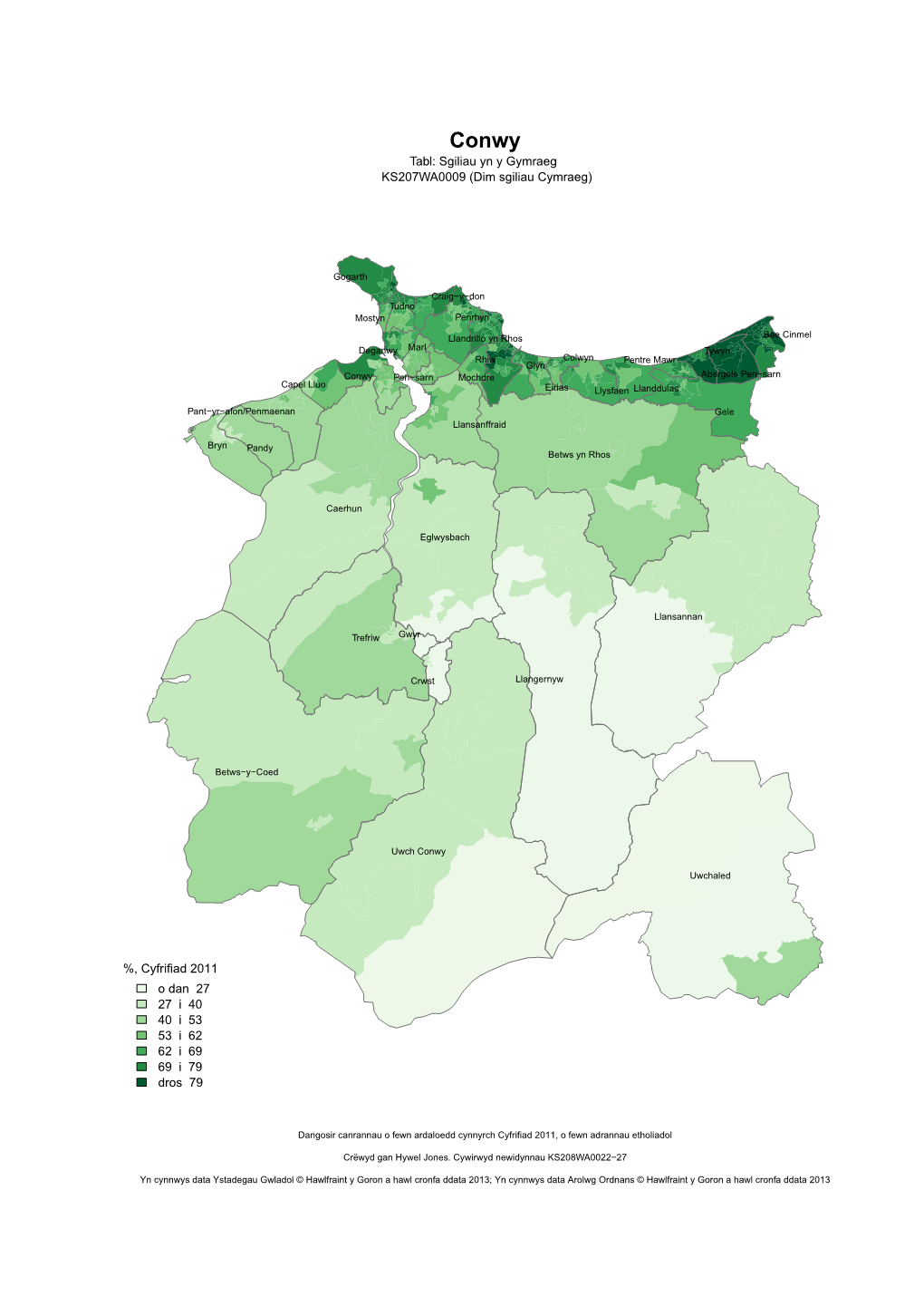 %, Cyfrifiad 2011 O Dan 27 27 I 40 40 I 53 53 I 62 62 I 69 69 I 79 Dros 79 Tabl: Sgiliau Yn Y Gymraeg KS207WA0009 (D