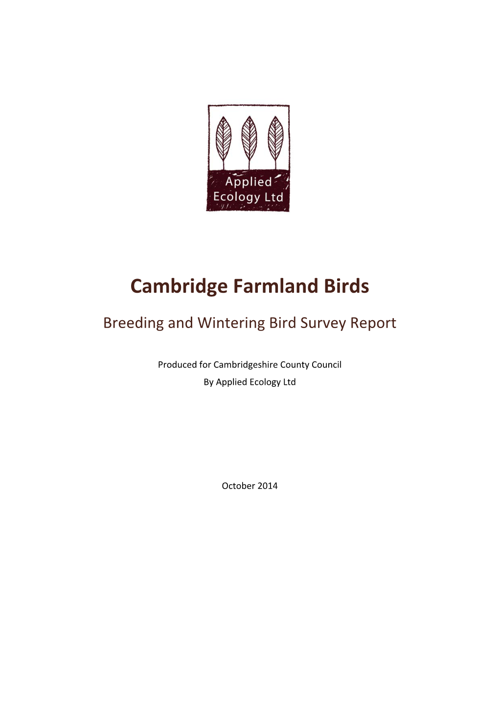 Cambridge Farmland Birds