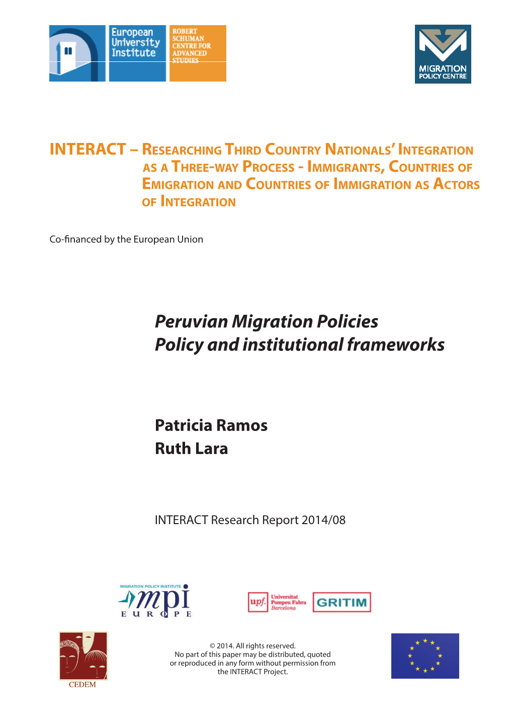 Peruvian Migration Policies Policy and Institutional Frameworks