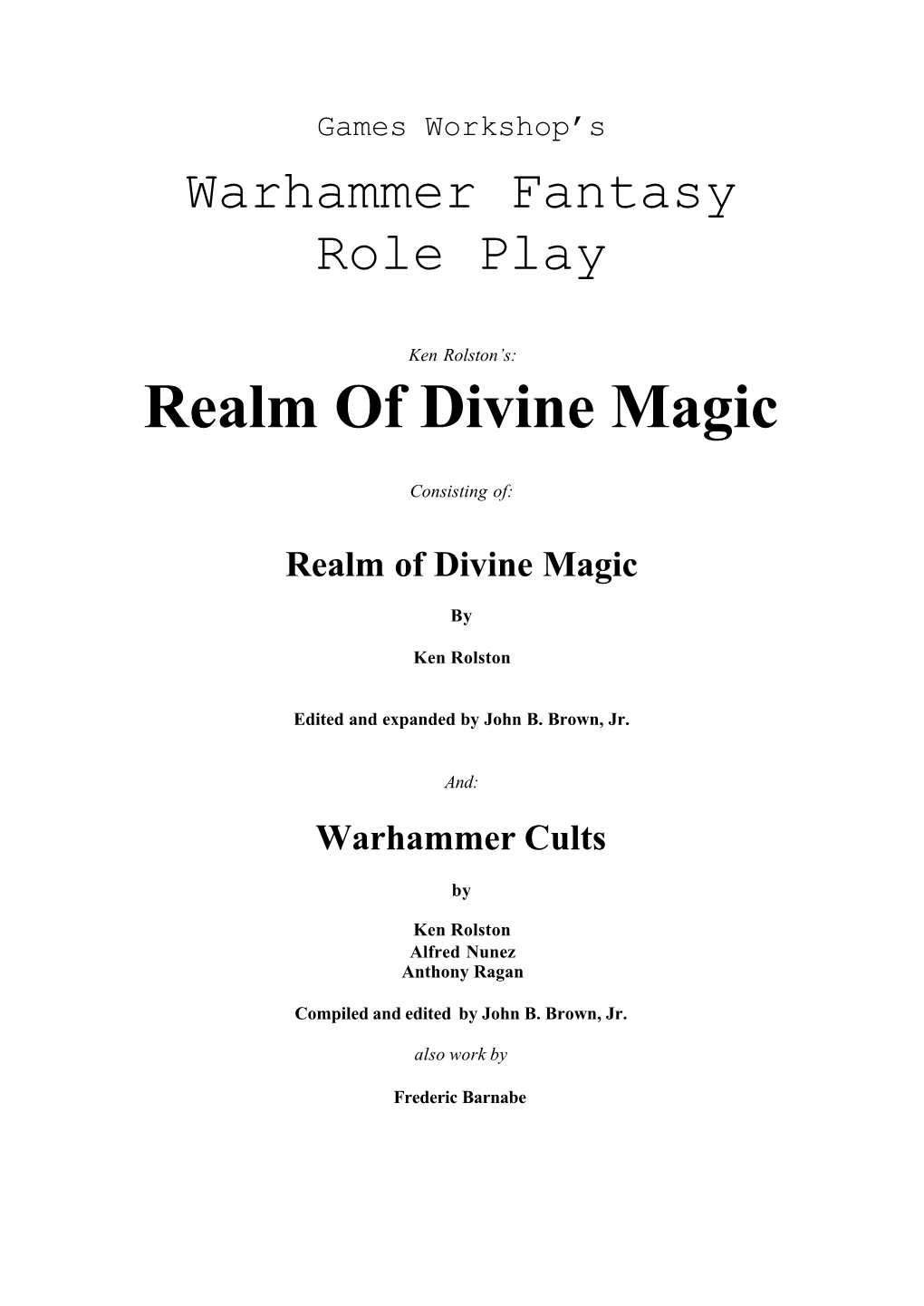 Realm of Divine Magic