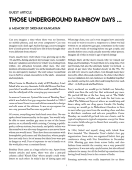 Those Underground Rainbow Days