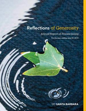 Reflections of Generosity Annual Report of Private Giving