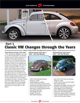 The History of VW Changes Through the Years Part 1