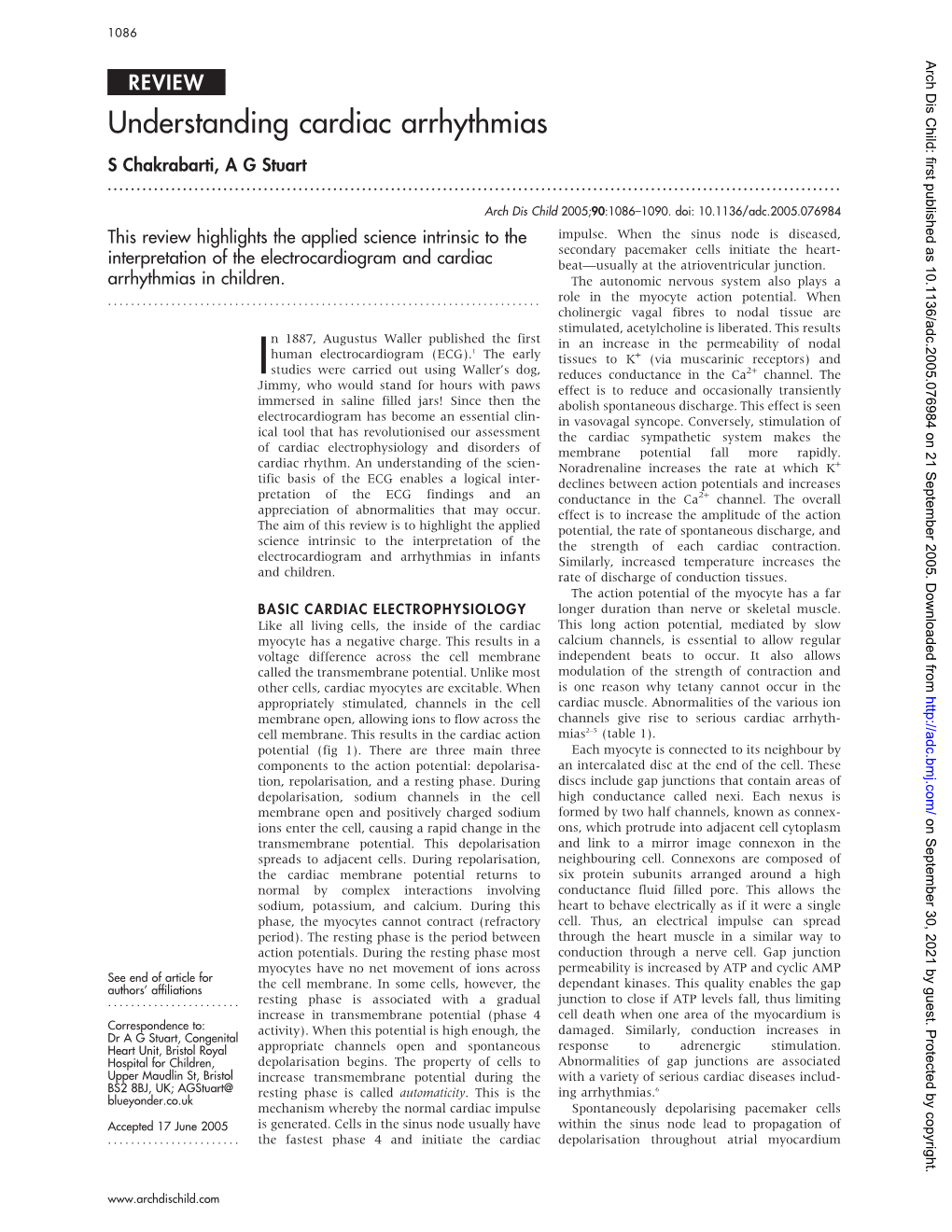 Understanding Cardiac Arrhythmias S Chakrabarti, a G Stuart