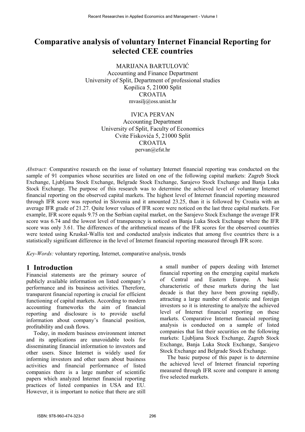 Comparative Analysis of Voluntary Internet Financial Reporting for Selected CEE Countries