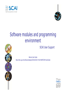 Software Modules and Programming Environment SCAI User Support