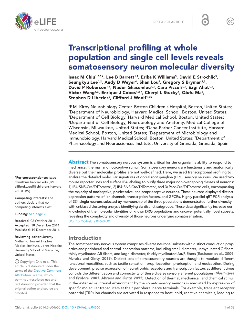 Transcriptional Profiling at Whole Population and Single Cell